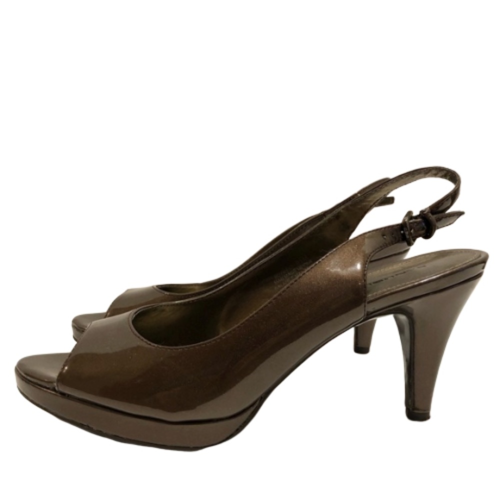 BANDOLINO | BROWN OPEN TOE SLING BACK HEEL | 9.5M